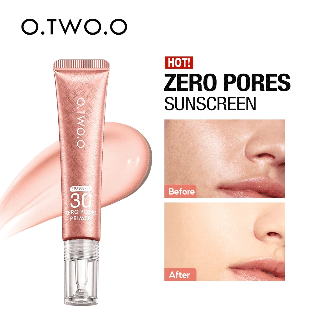 O.TWO.O برايمر للوجه قاعدة مكياج واقية من الشمس SPF30 مسام غير مرئية ينعم الخطوط الدقيقة للتحكم في الزيوت مكياج برايمر للرطوبة