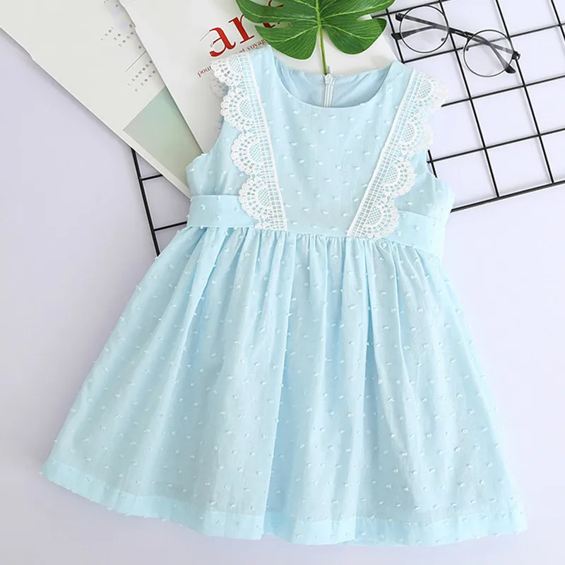 Girls Dress New Summer Brand Girls Clothes Sleeveless Lace Vest Princess Dress for Girl Kids Party Dress for 2 6 7 Years