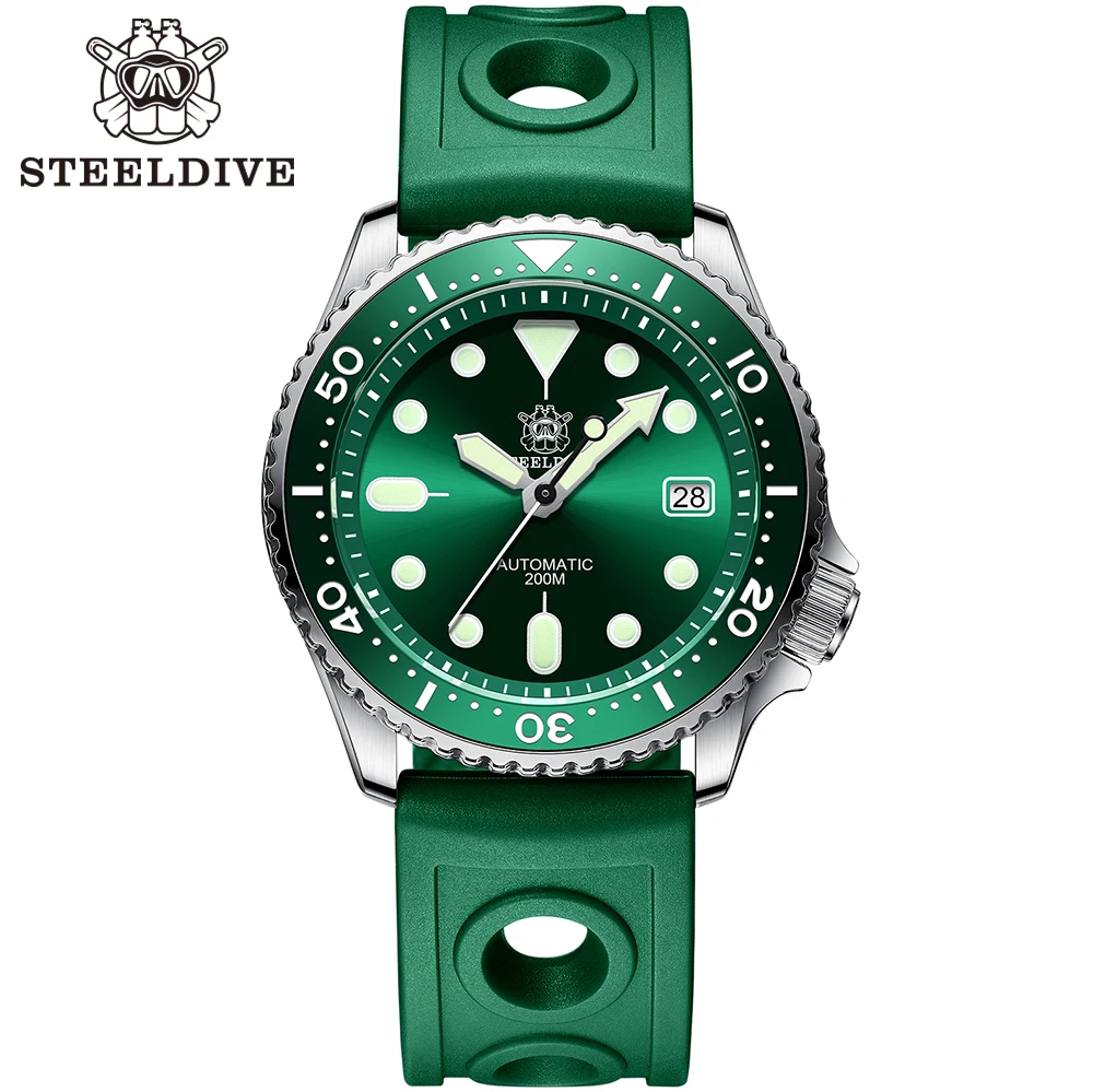 STEELDIVE SD1973 Heren duikhorloge NH35 Automatisch mechanisch herenhorloge Lichtgevende keramische bezel Duikhorloge herenhorloges Saffier