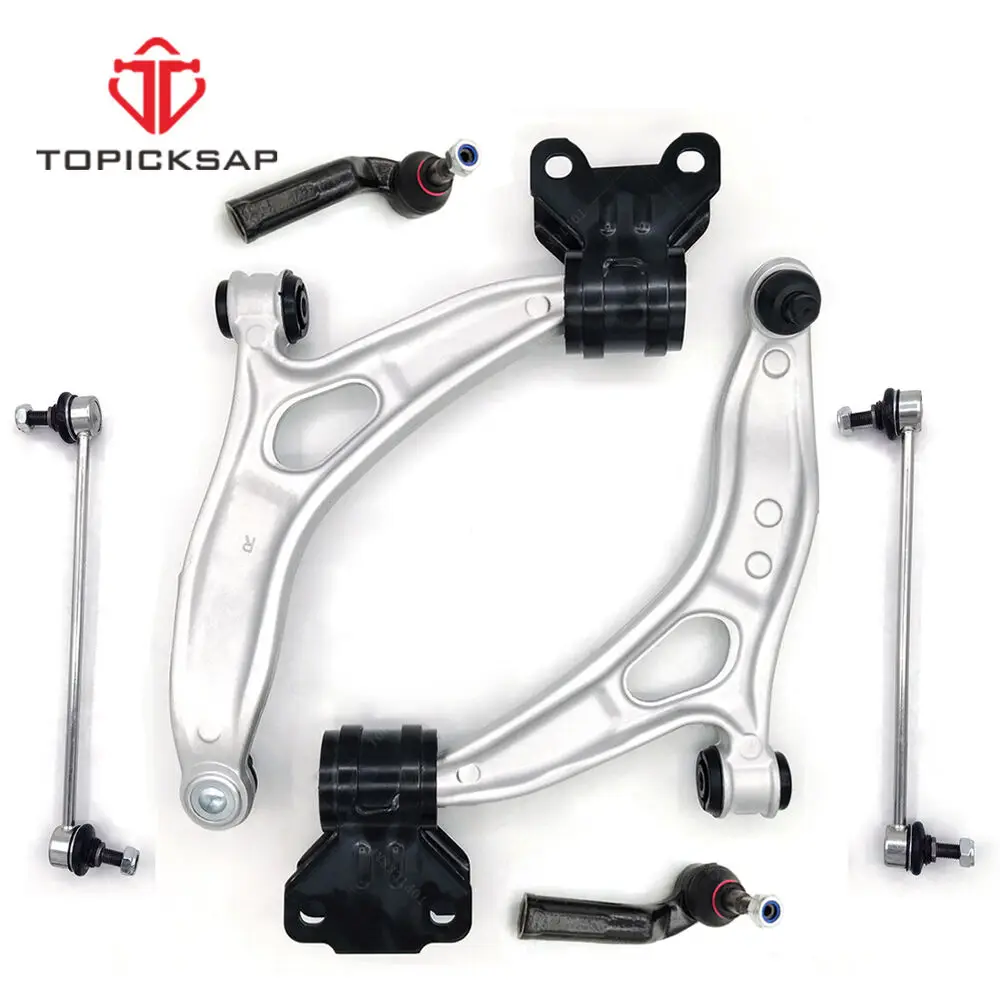 

TOPICKSAP 6pcs Front Lower Control Arm with Ball Joints Tie Rods Sway Bar Links Kits for Ford Focus C-Max 2012 - 2018
