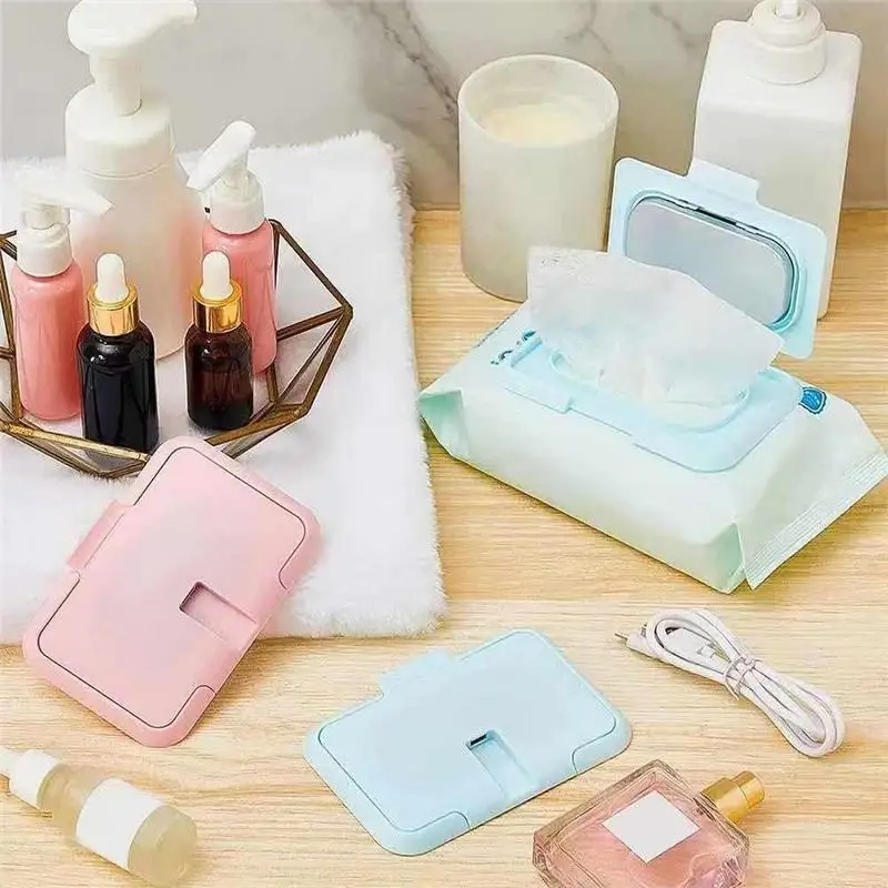 Portable Baby Wipe Warmer Heater Wet Towel Dispenser Napkin Heating Box Home/Car Use Mini Wipe Warmer Case Disinfecting Wipes