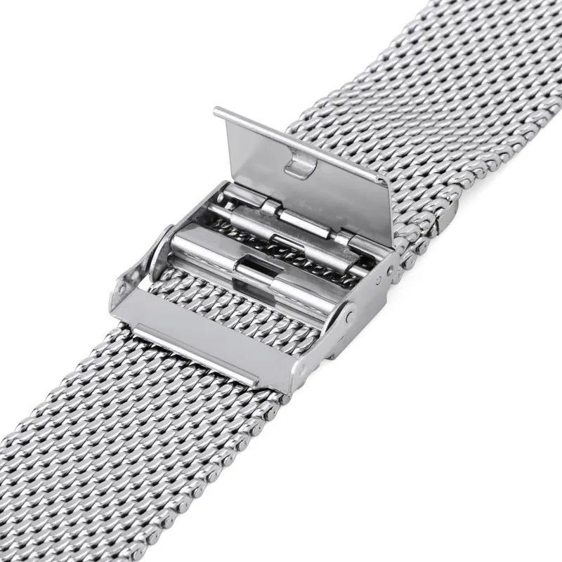 18 ملم 20 ملم 22 ملم 24 ملم حزام الساعات الأشرطة شبكة الصلب 1.0 ملم الإفراج السريع