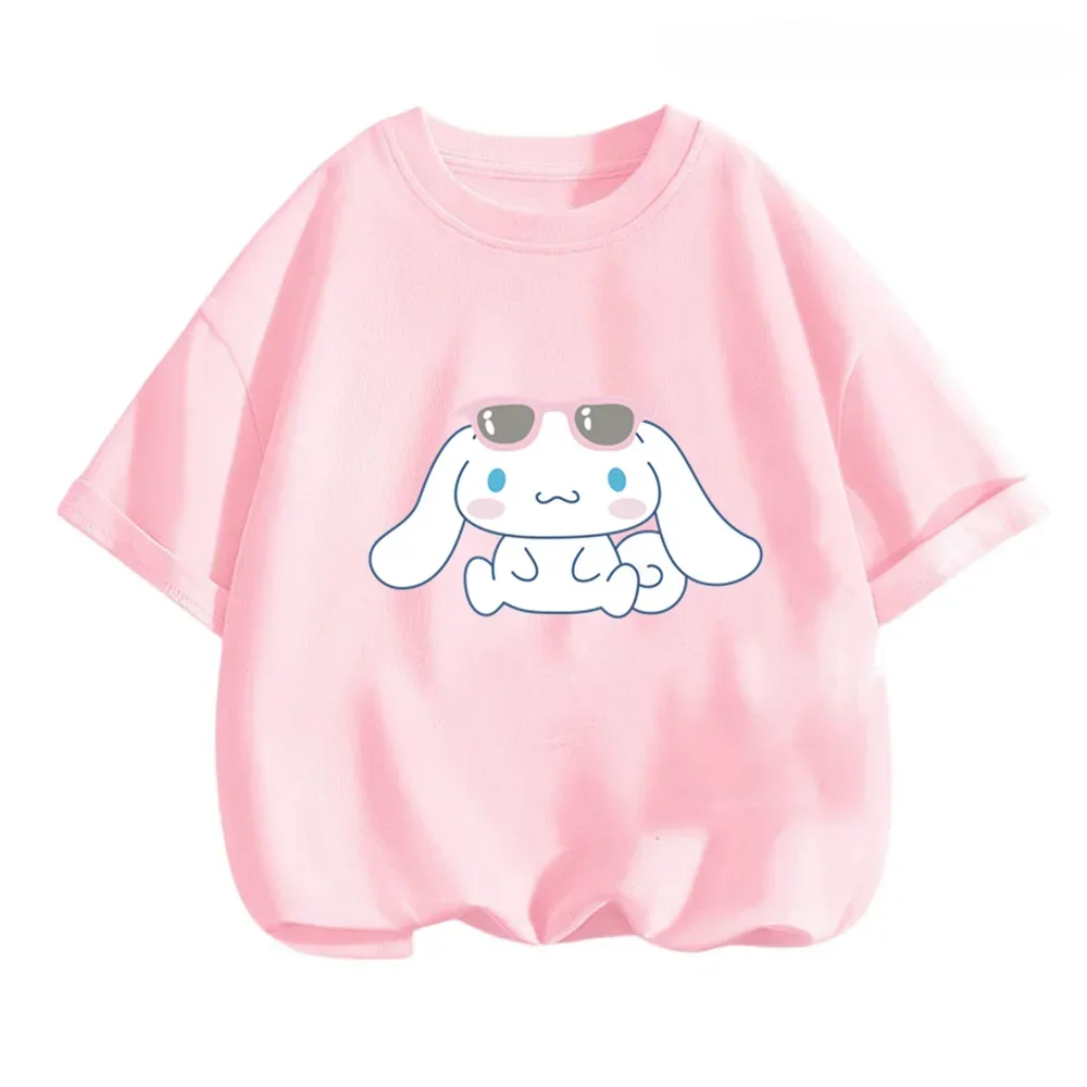 Cinnamoroll T-shirt Set Sanrio Children's Short-sleeved New Summer Y2K Clothes Girly Heart Soft Clothes Kawaii Birthday Gift