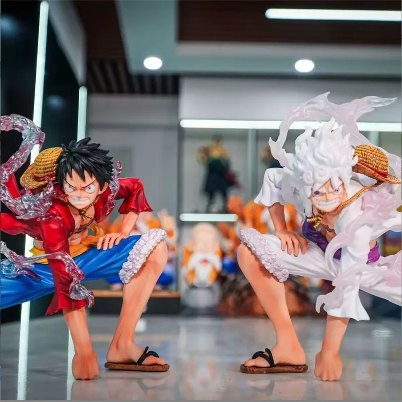 One Piece Luffy Gear 5 Nika Eight Times Mirror PVC Anime GK Figur Statue 19*13*16CM 270G Desktop-Dekoration für Anime-Sammler