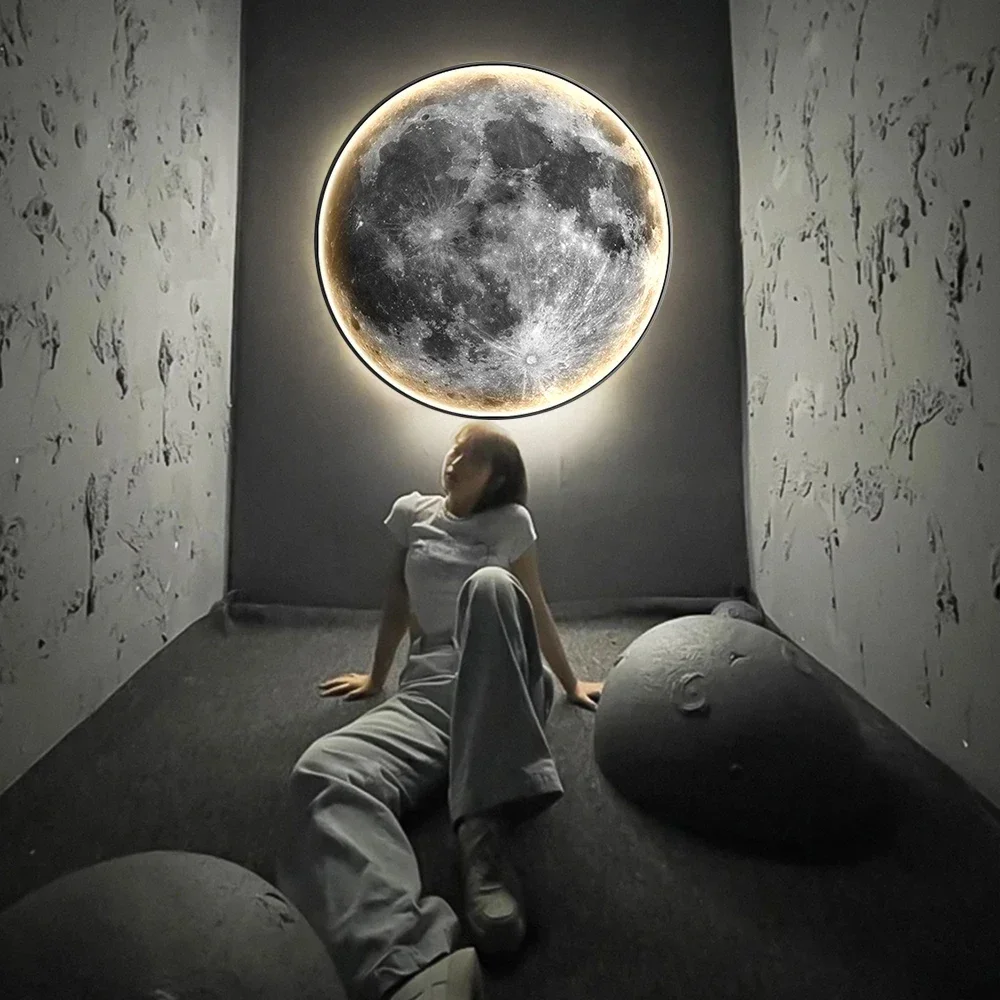 

Moon Wall Lamp LED Night Light Background Wall Lights Bedroom Decoration Indoor Home Decor for Kids Gift Moon Light Room Decor