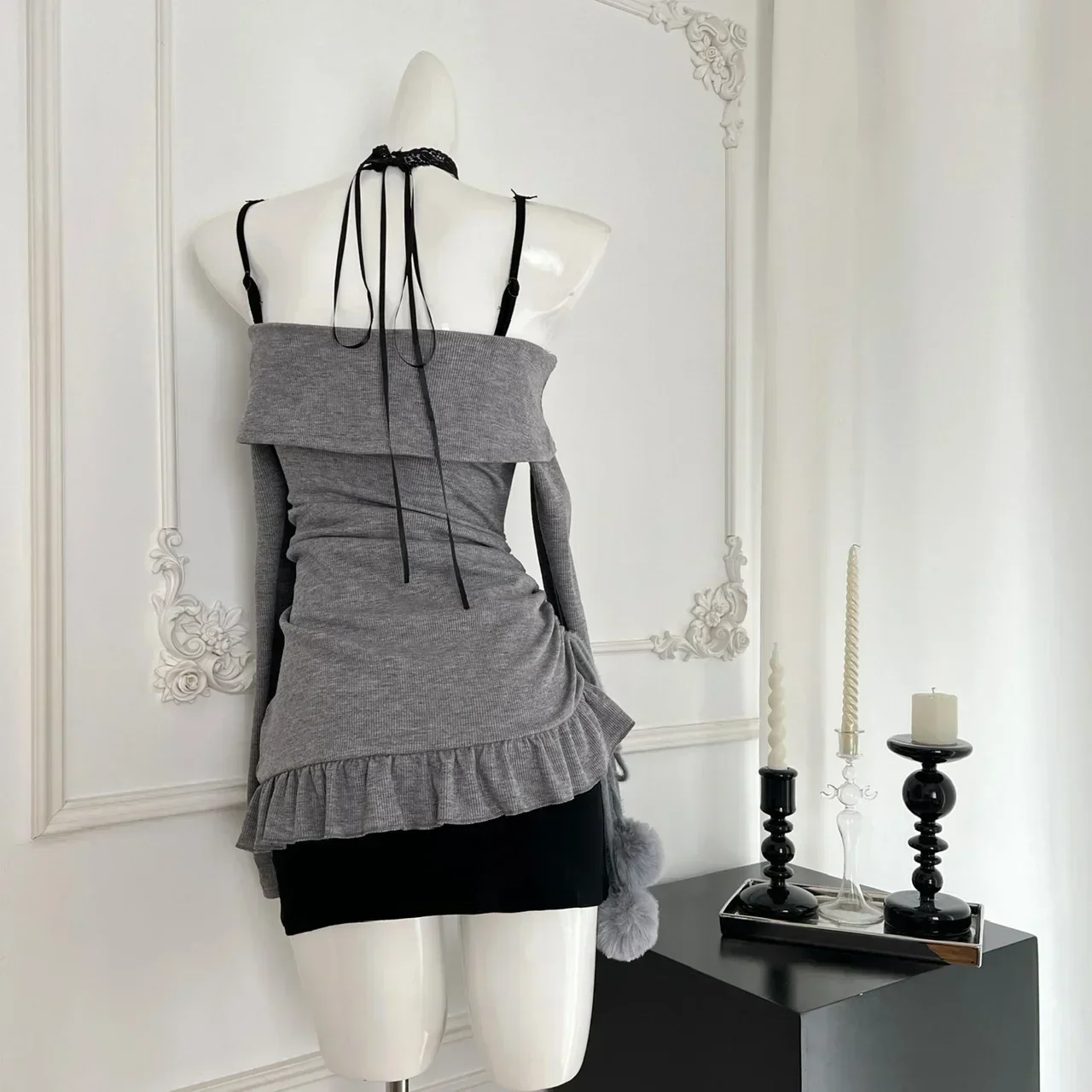 French Sexy Elegant Y2k 2 Piece Sets Women Vintage Bow Long Sleeve Blouse + Lace Casual Vest Female Chic Clothing Autumn 2024