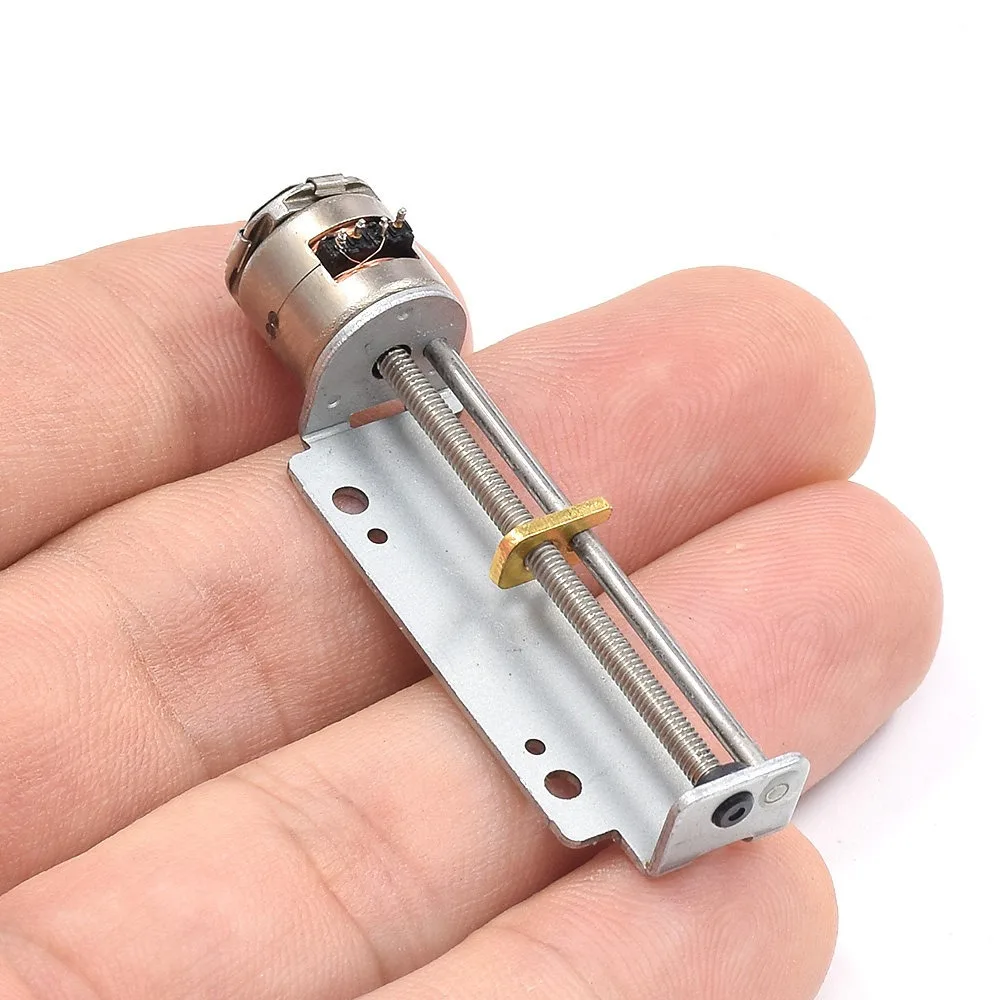 10mm 2 Phase 4 Wire Linear Screw Stepper Motor 18° Step Angle 53Ω Phase Resistance 32mm Stroke Metal Slide Table Stepper Motor