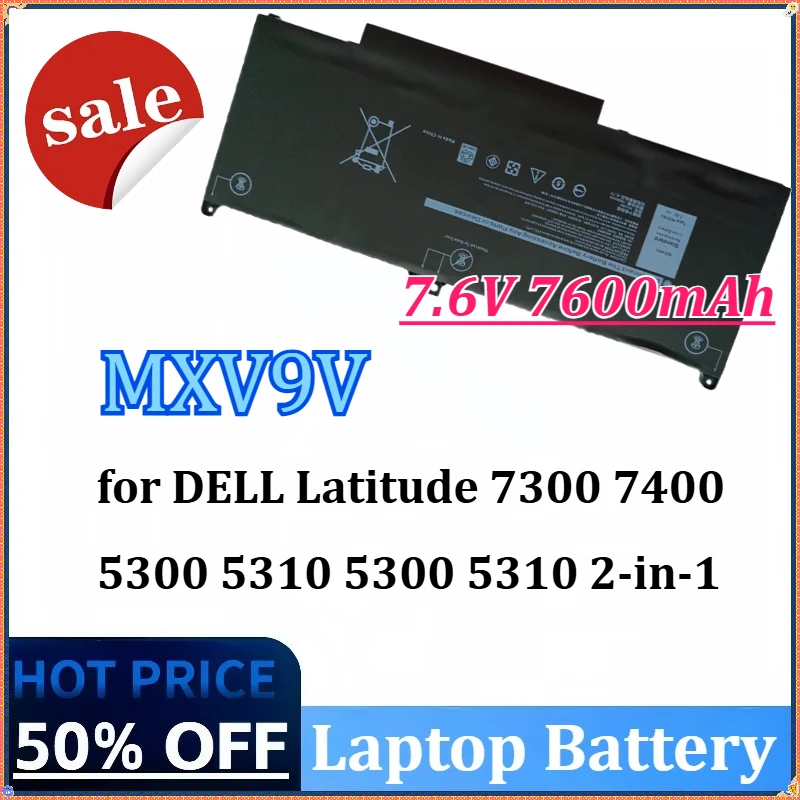 

7,6 В 7600 мАч 60 Вт MXV9V Аккумулятор для ноутбука DELL Latitude 7300 7400 5300 5310 5300 5310 Серия 2 в 1 829MX 0829MX 5VC2M 05VC2M