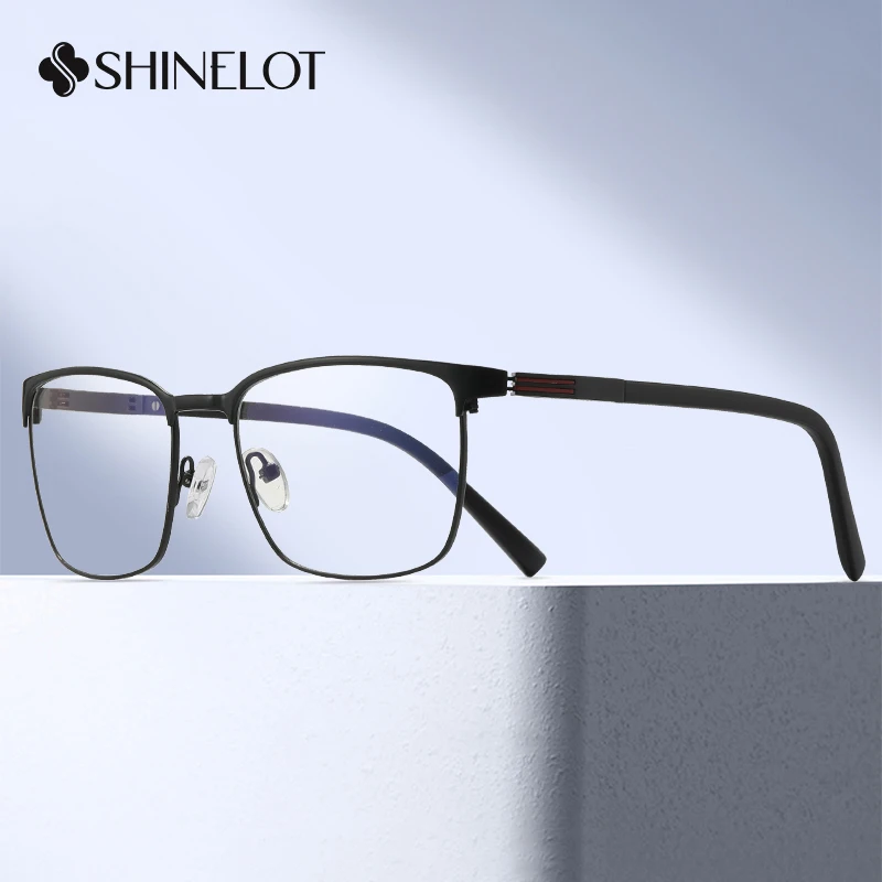 

91725 Men Dumb Black Eyeglasses Frame Rectangle Male Bluelight Blocking Glasses Business Style Big Name Spectacles Eyewear