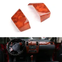 For Nissan TIIDA 2005-2010 Car Steering Wheel Decoration Cover Trim ABS Styling Moldings 2pcs