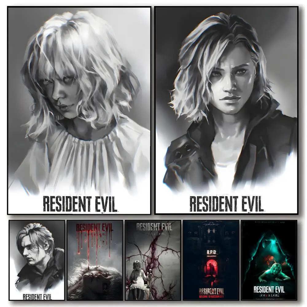 Horror Game Resident Evil Poster Aesthetic Dorm & Bedroom Wall Art Decor