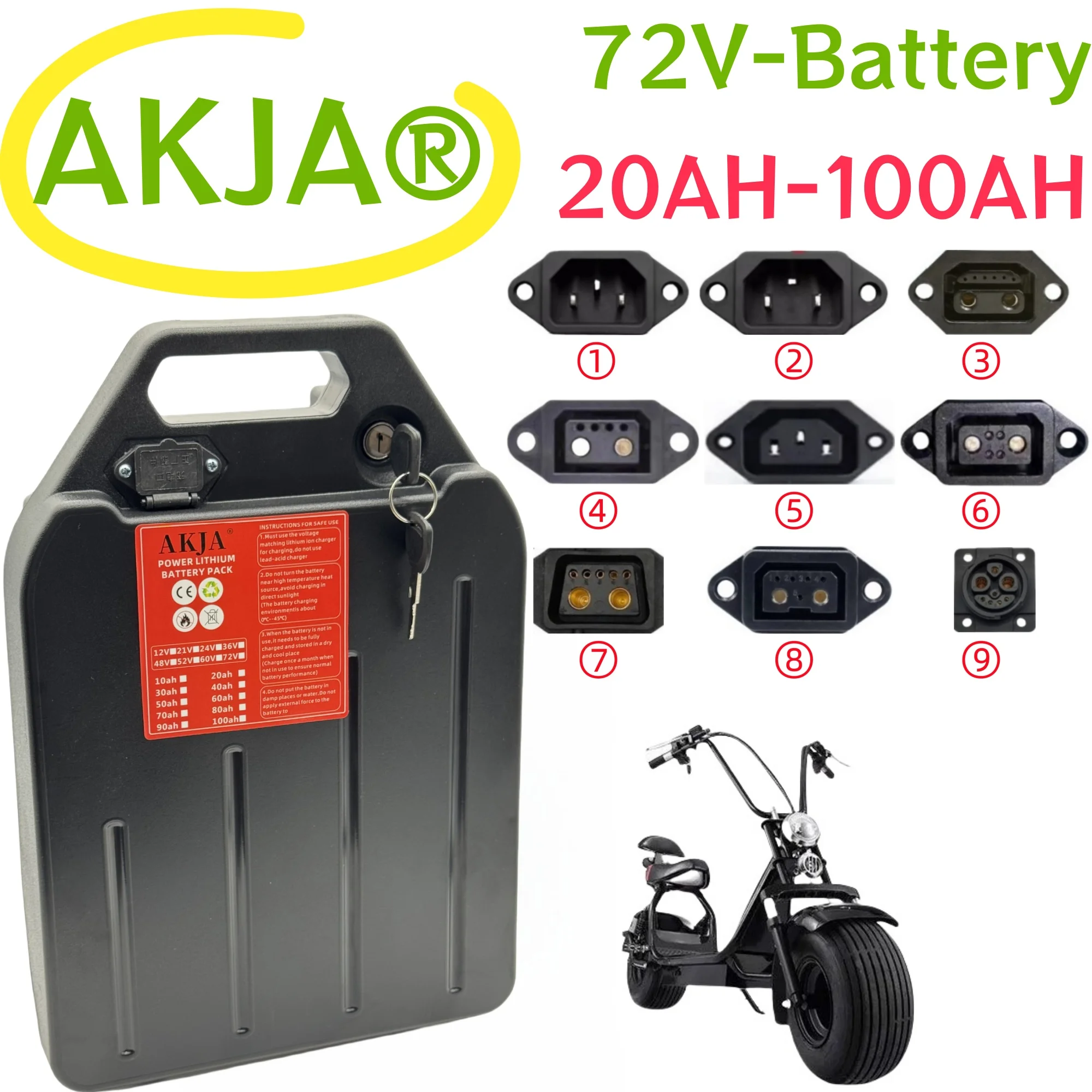 

Быстрая транспортировка воздуха. Новая литиевая батарея полной емкости 18650. Литиевый аккумулятор 72 В, 20 Ач-100 Ач. Подходит для 250-2000 Вт.