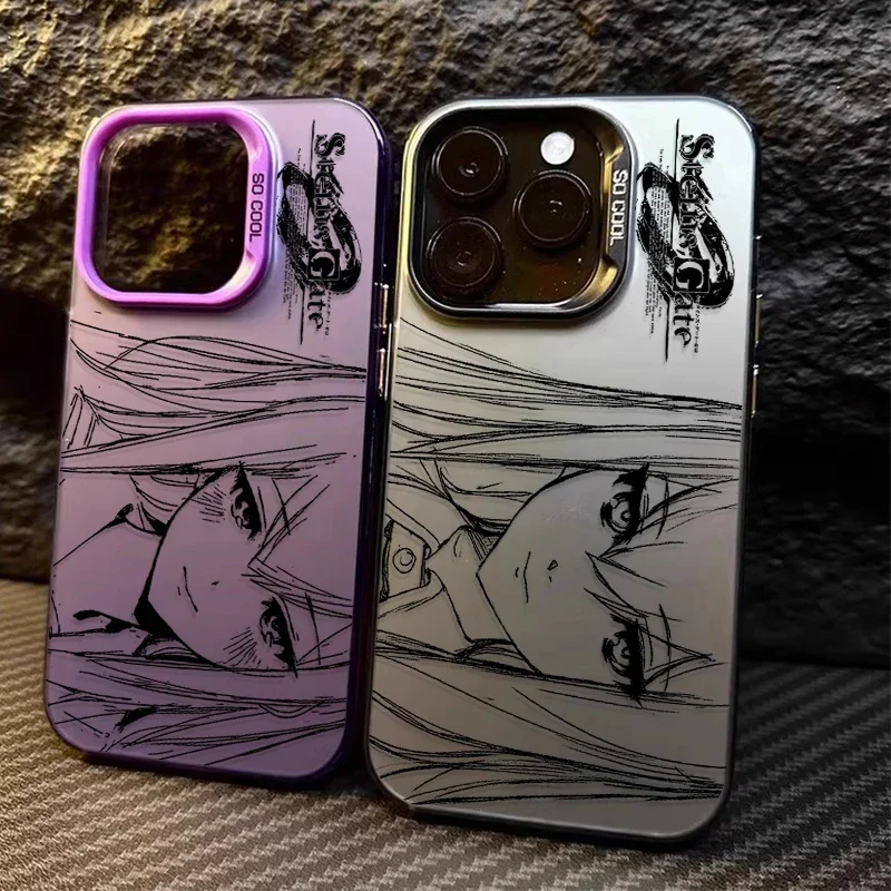 Чехол с покрытием для iPhone 14 15 16E 11 12 16 13 Pro Max XS X XR Plus 8 7 SE 2020 Steins Gate Makise Kurisu Противоударная задняя крышка Чехол с покрытием для iPhone 14 15 16E 11 12 16 13 Pro Max XS X XR Plus 8 7 SE 2020 Steins Gate Makise Kurisu Противоударная задняя крышка