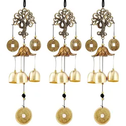 Vintage Wind Chime Decoration Home Wall Door Thriving Money Tree Wind Chimes Bell Pendant Home Garden Good Lucky Hanging Decor
