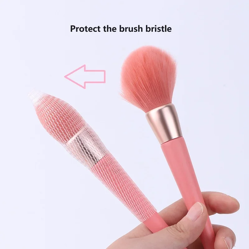 20/50pcs/set Makeup Brush Protective Mesh Cover Bristle Mesh Sleeve Bouquet Mesh Cover Makeup Brush Anti-frill Protective Net