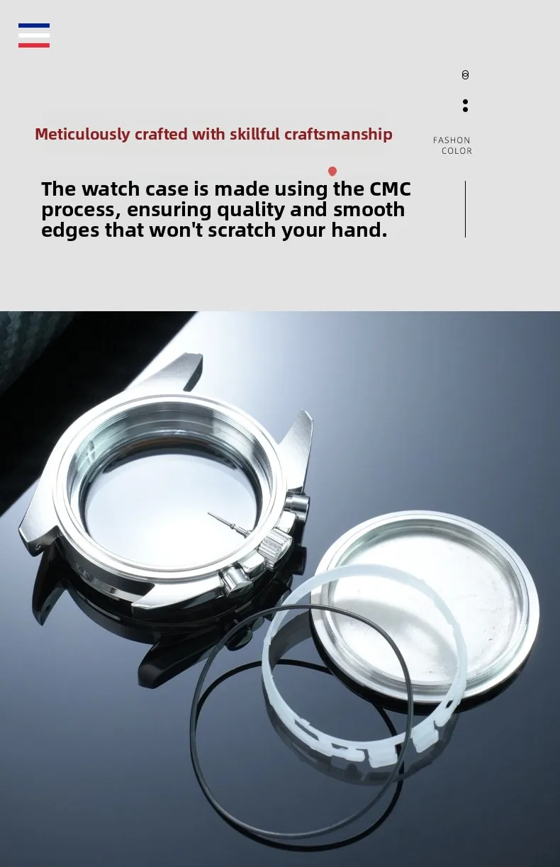 42mm Stainless Steel Moon Watch Case+Rubber Strap Mod Kit for Omega & Swatch MoonSwatch Metal Case Waterproof Bracelets parts
