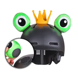 Desenhos animados sapo orelhas capacete decoração para capacete, adesivo dupla face, Eye-Catching, Eye-Catching, bonito coroa, moto, ciclo, esqui, 1pc