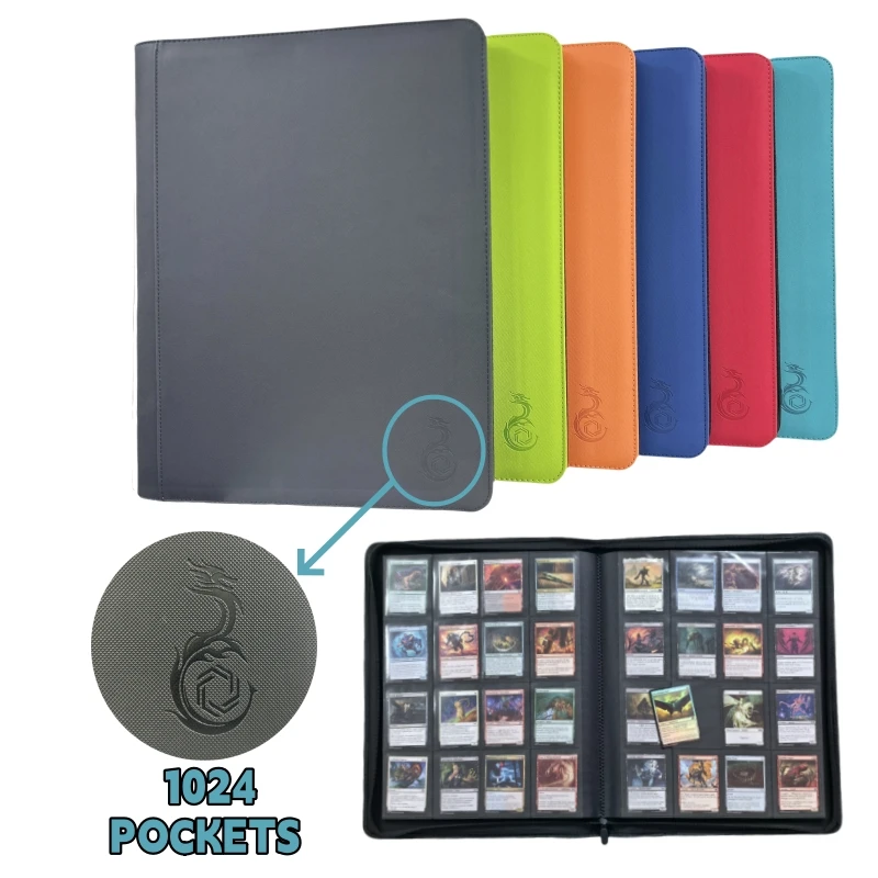 16-pocket-card-binder-1024-cards-–-black-industrial-strength-storage-for-mtg-tcg-sports-cards-collector's-dream-6-colors