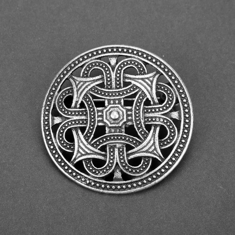 Viking Brooch For Women Medieval Rune Flower Shield Pin Brooch Cloak Shawl Pin Celtic Decoration image 5