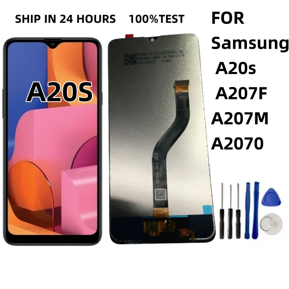 pop-nouveau-haute-qualite-65-pouces-pour-samsung-a20s-a207-a2070-a207f-ecran-d'affichage-lcd-numeriseur-assemblee-remplacement-avec-cadre