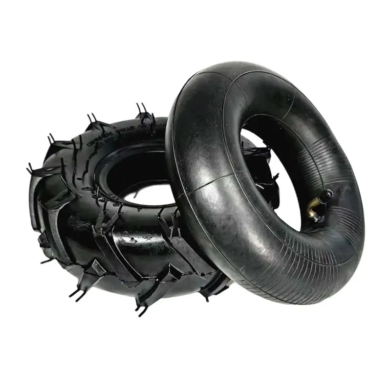 

ABHS-Inner Tube And Rubber Tire For Lawn Mowers 4.10/3.50-4 Tire Size 260X85 Curved Nozzle Inflatable Replacement Parts