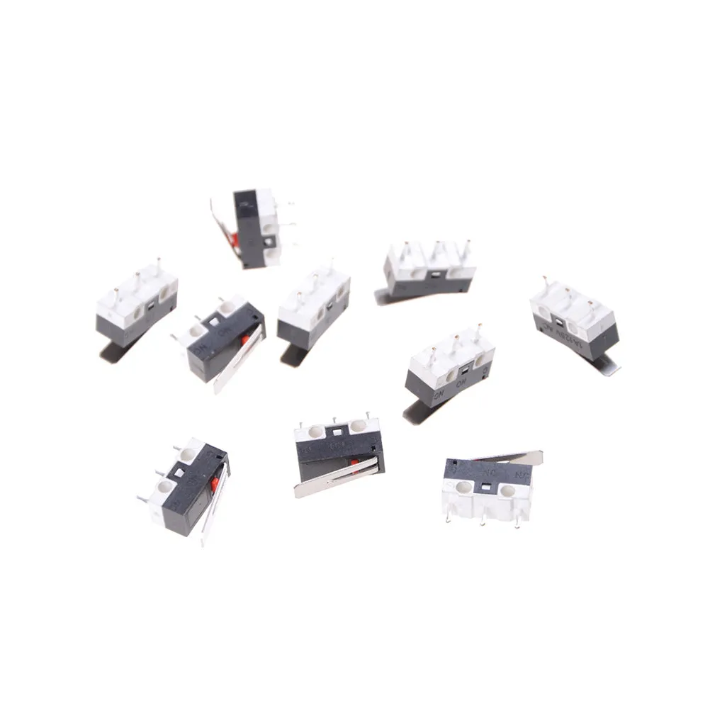 10 pcs Micro Switch 1.2X1.3X0.6Cm 1A 125V 3Pin Spdt For Electronic Device Instrument Appliance Electrical Equipment