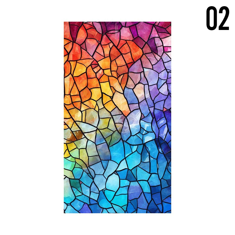 Multi Size Window Privacy Film Retro Church Stained Glass Films Frosted Window Sticker Home Bathroom Balcony Office Decor Film