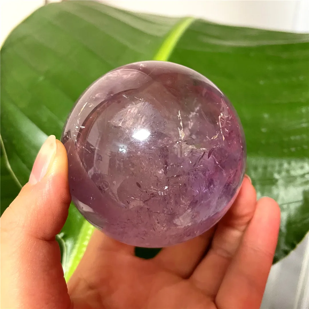 7cm 470g Real Natural Amethyst Sphere Feng Shui Gemstones And Crystals Decorative Ball Purple Quartz Stone Product