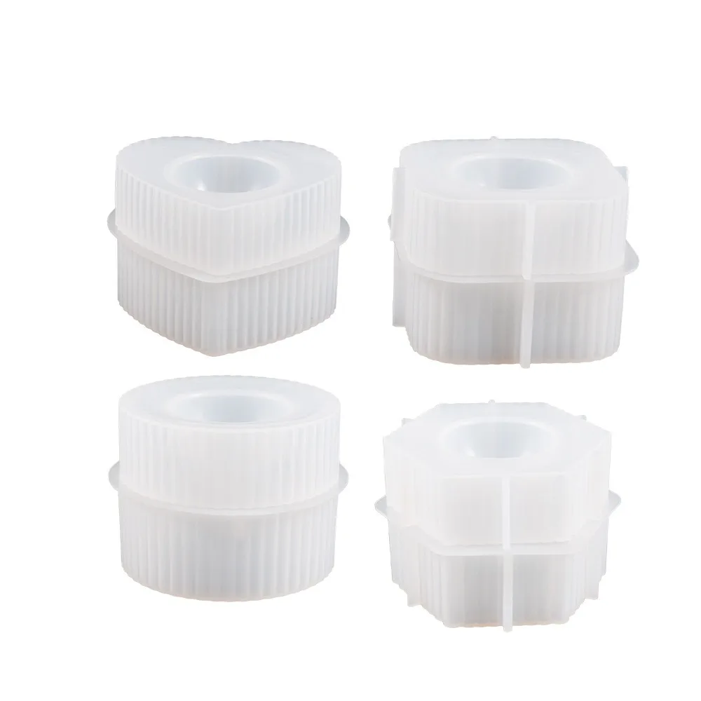 Stampi in silicone per organizer a forma di cuore rotondo quadrato in gesso fai da te