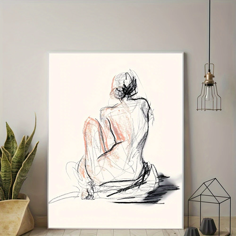 Classic Minimal Style Wall Art Abstract Line Woman HD Canvas Print Poster Home Living Room Bedroom Decorative Painting