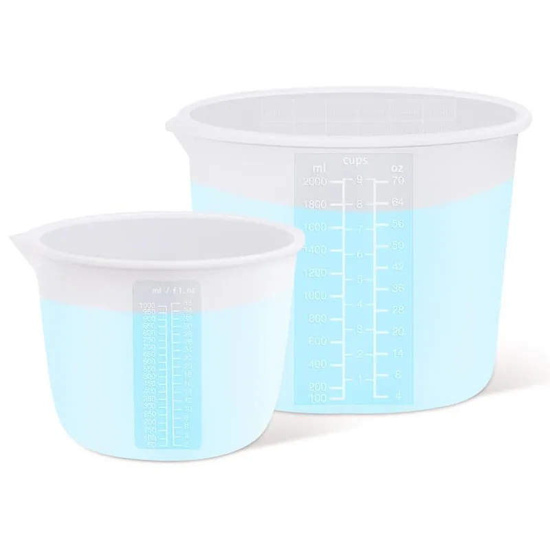 

Silicone Measuring Cup Printed Scale 2000ml 1500ml 1000ml No-Stick Easy Clean Mixing Cup Epoxy Resin Candle Making DIY Crafts