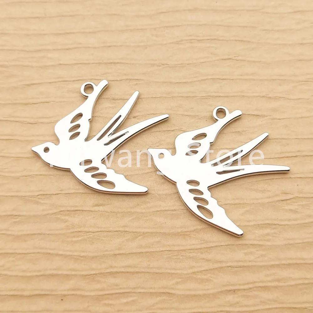 10pcs Bird Charm for Jewelry Making Necklace Pendant Diy Craft Supplies Metal Materials Earring Keychain Bracelet Accessories