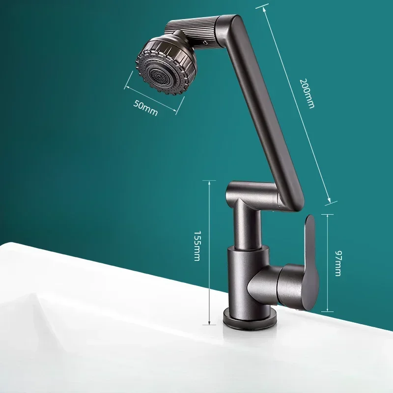 Hot and Cold Water Faucet for Kitchen and Bathroom, Mechanical Arm, Universal Washbasin, Washstand Basin