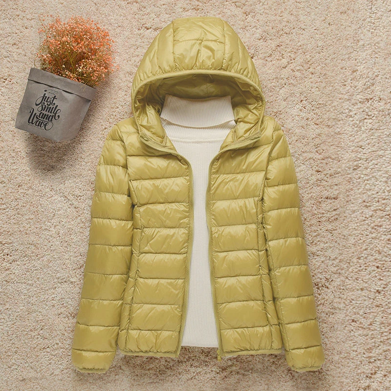 Frauen Wintermantel neue hell weiße Enten Daunen jacke schlanke Frauen Winter Puffer Jacke tragbare wind dichte Daunen mantel