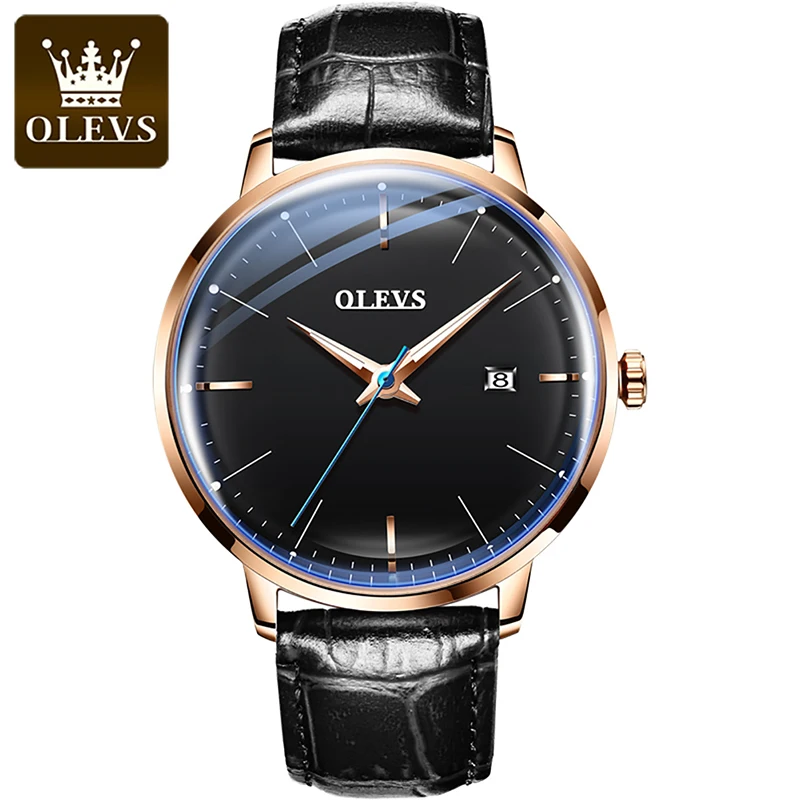 

OLEVS 2024 New Automatic Mens Watches Top Brand Waterproof Luxury Men Mechanical Watch Leather Strap Luminous Hands Reloj 6609