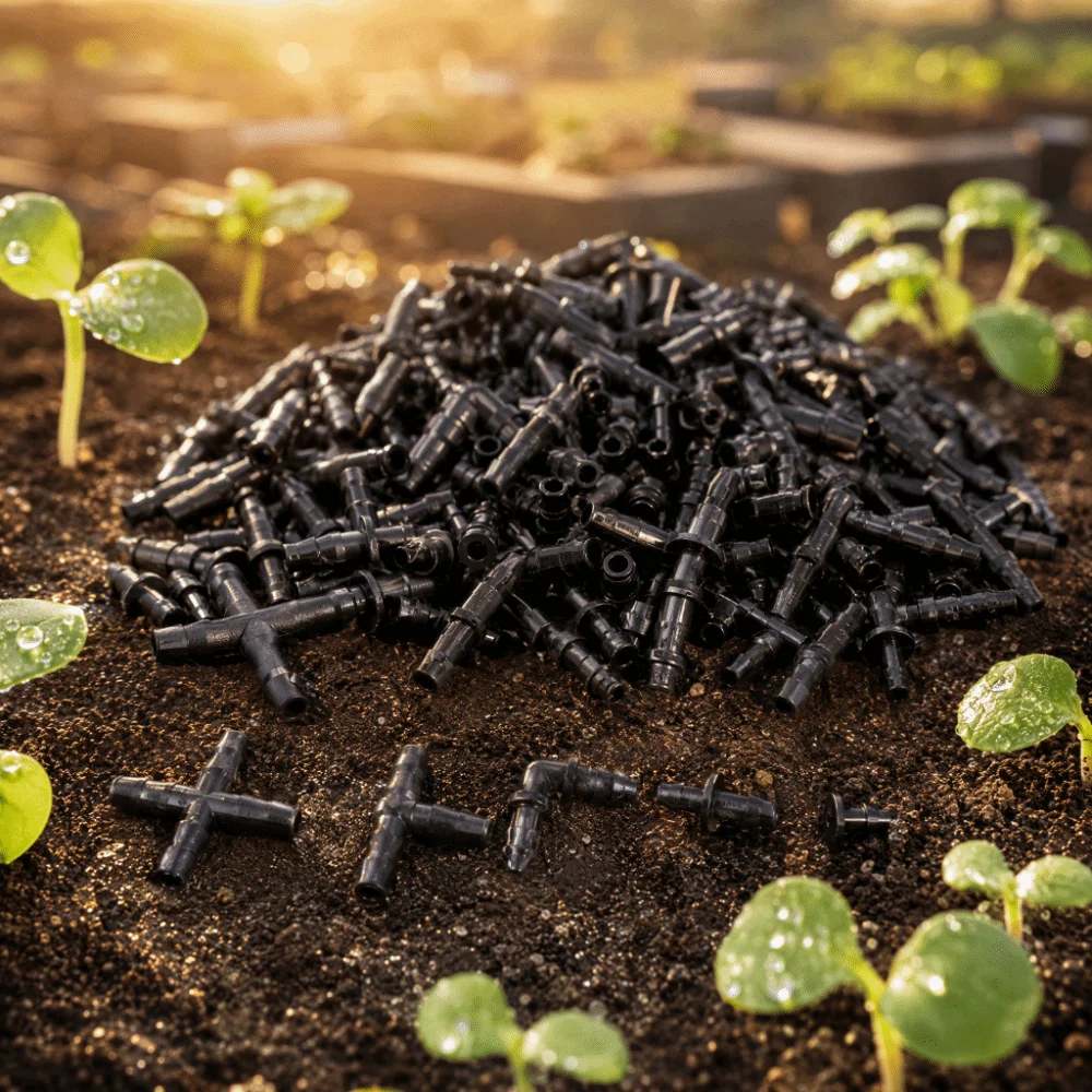 200pcs Barbed Design Irrigation Fitting Kit Elbows End Plugs Drip Irrigation Connectors Barbed Connectors For Irrigation Systems