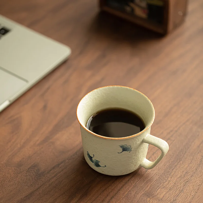 

Чистая ручная работа, синяя и белая красная кофейная чашка, чайная чашка с ручкой, чашка для воды, керамическая чашка