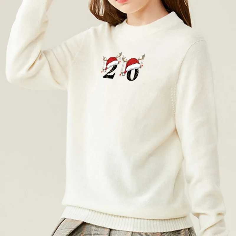 رسائل A-Z2pcs نقل الحرارة الشتاء قبعة بقع عيد الميلاد A-مستوى قابل للغسل Diy بها بنفسك الفينيل الصحافة الحرارية هوديس القمم رسالة بقع #2