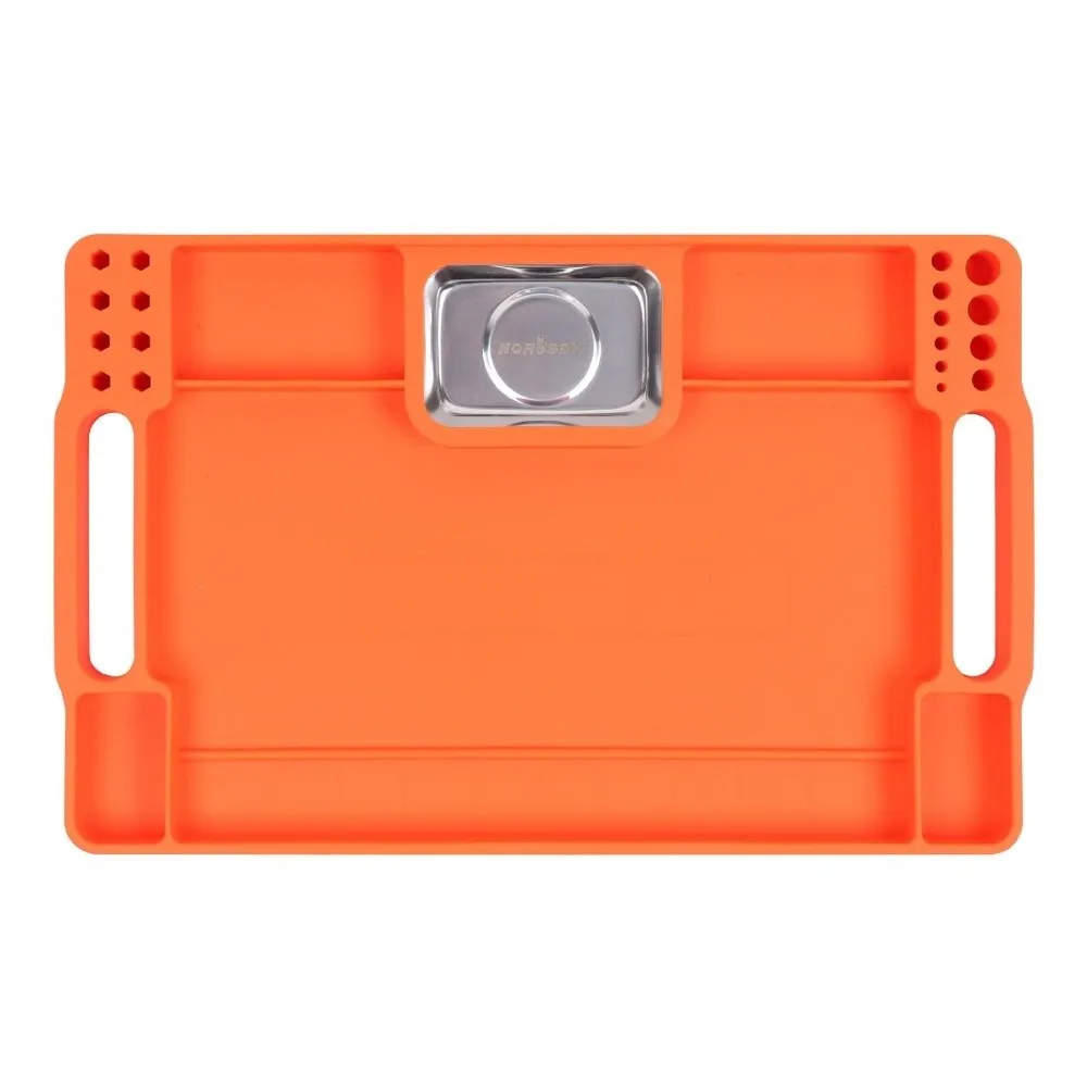 Silicone Magnetic Tool Mat Non-Slip Small Square Plate Tool Holder Tray With Small Plate Heat Resistant Tool Storage Holder