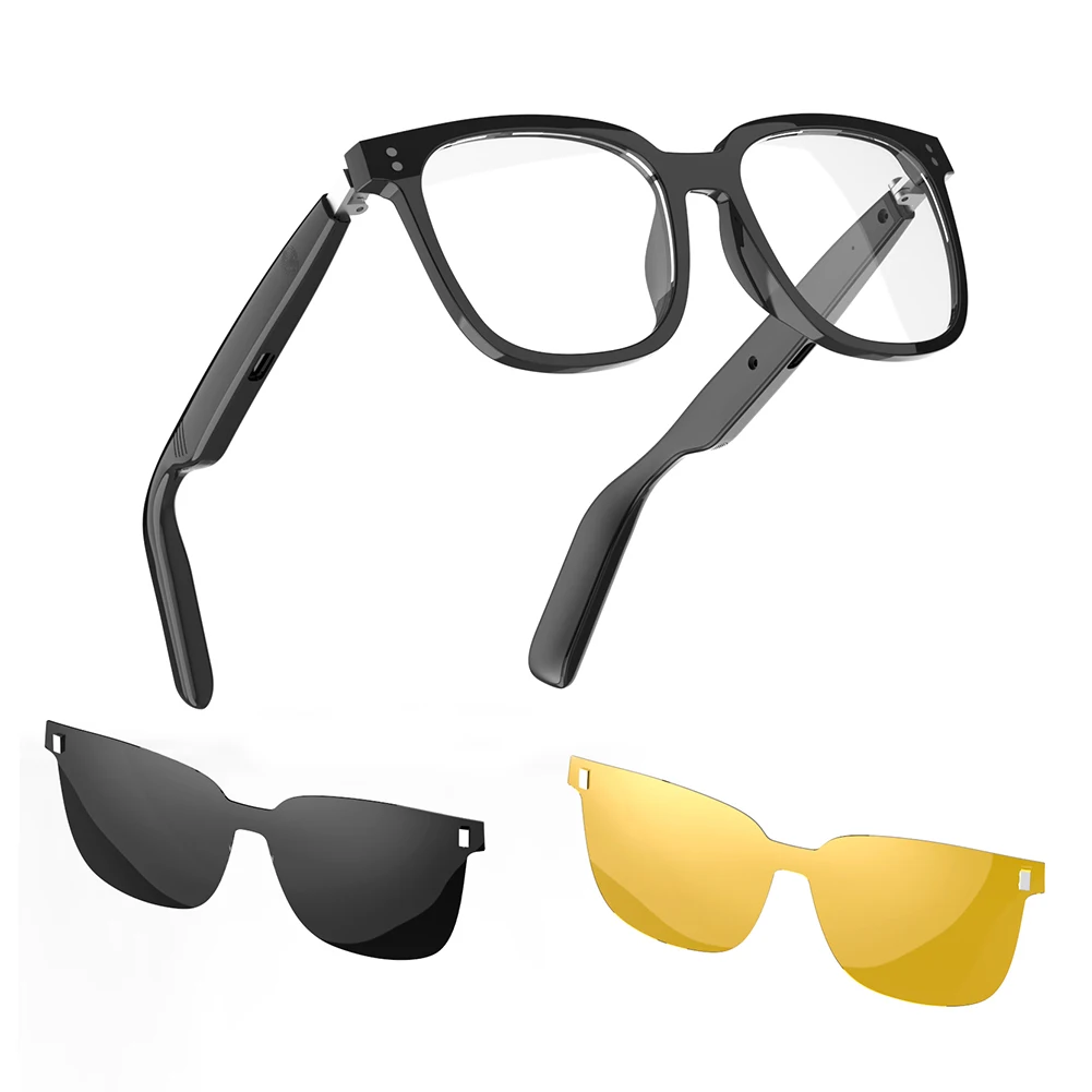 Inteligentne okulary tłumaczące z filtrem światła niebieskiego, słuchawkami audio, funkcją rozmów, magnetyczną ramką, sportowe okulary przeciwsłoneczne do biura i szkoły.