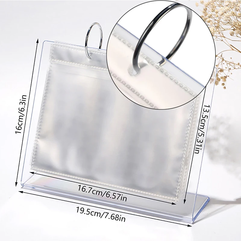 17 صفحة ملصقات الأظافر تخزين كتاب الشارات حامل مُنظِم عرض أدوات مانيكير الأظافر فيلم بلاستيكي شفاف مسمار الفن