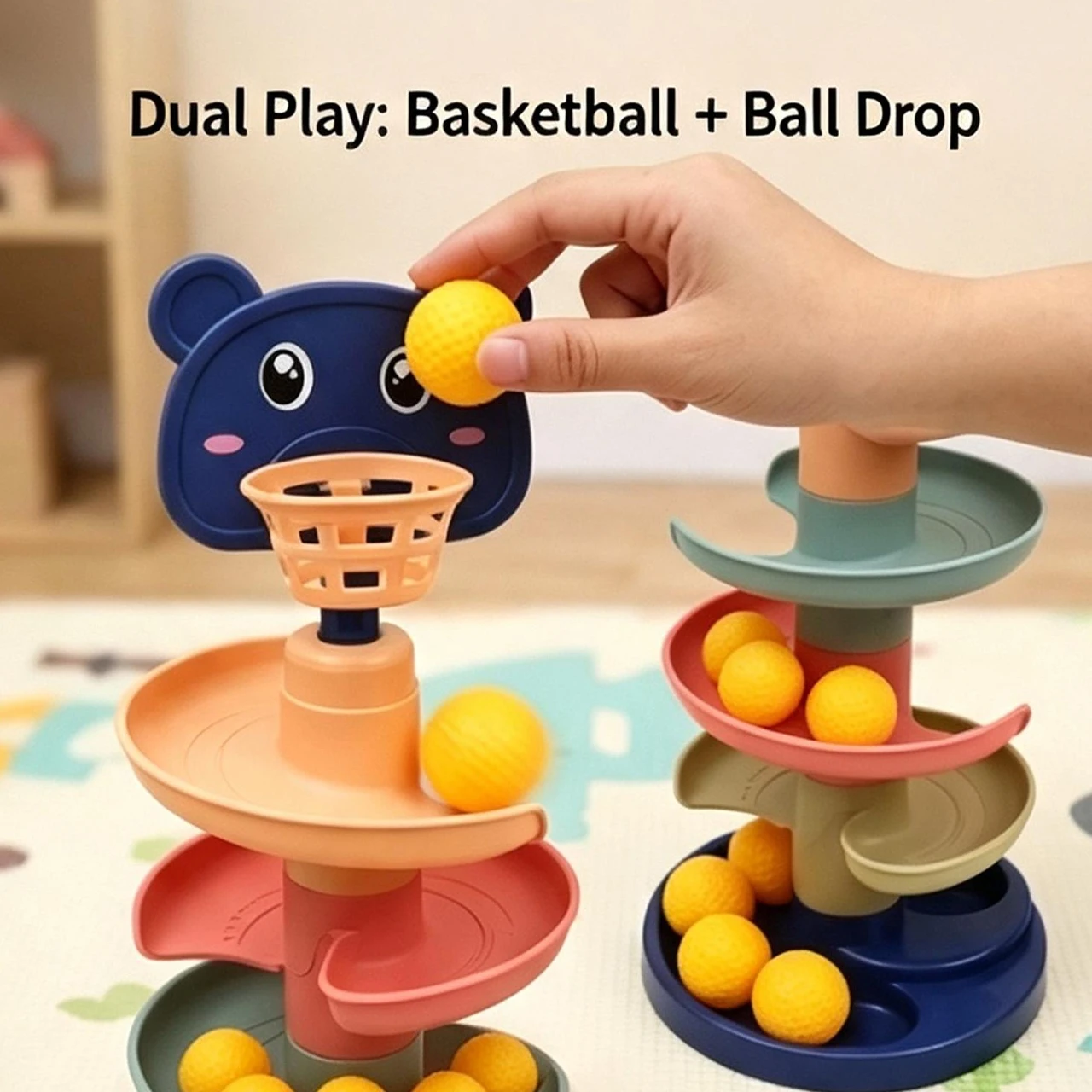 Baby Puzzle Fun Track Sliding Ball Baby Rolling Ball Early Education Stacking and Rotating Fun Toy Tower
