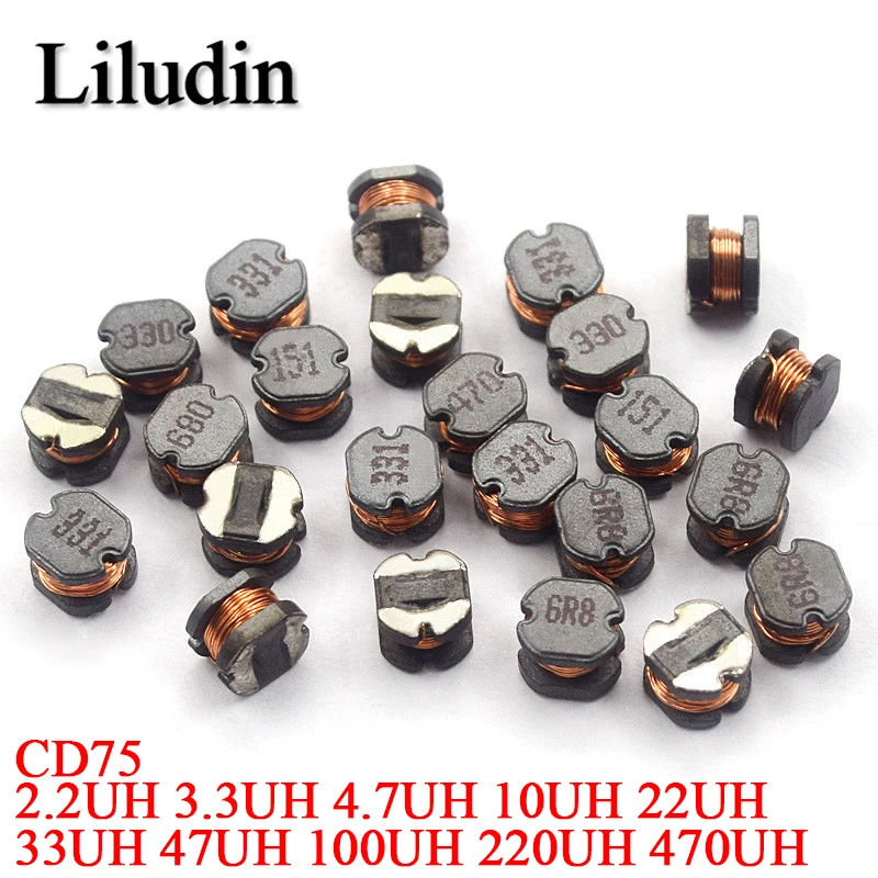 10 шт. силовой индуктор SMD CD75 3,3uH 2,2uH 4,7uH 6,8uH 10uH 22uH 33uH 47uH 100uH 220uH 330uH 470uH 100 220 330 470 101 471