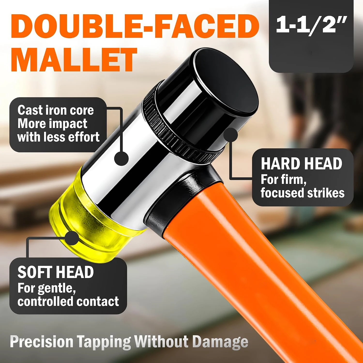 Wood Flooring Installation Kit,LVP/Vinyl Flooring Tools |Double-faced Mallet/Steel Pull Bar/Tapping Block with Handle/40 Spacers