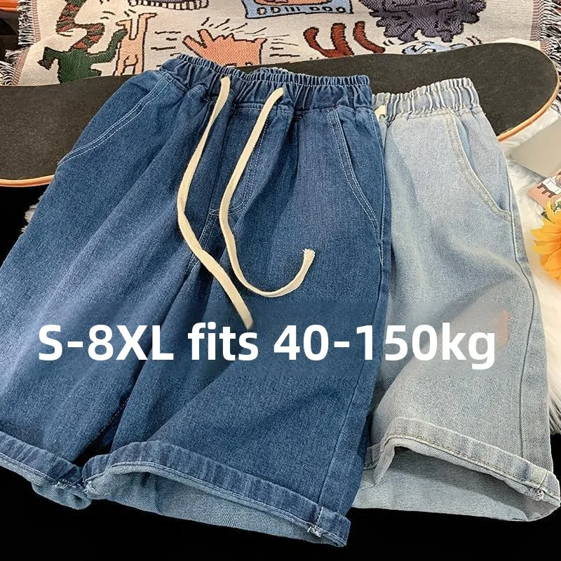 Loose Fit Men's Retro Japanese Style Denim Shorts Casual Versatile Large Size Youthful Summer Trendy Wear Resistant Cotton Blend