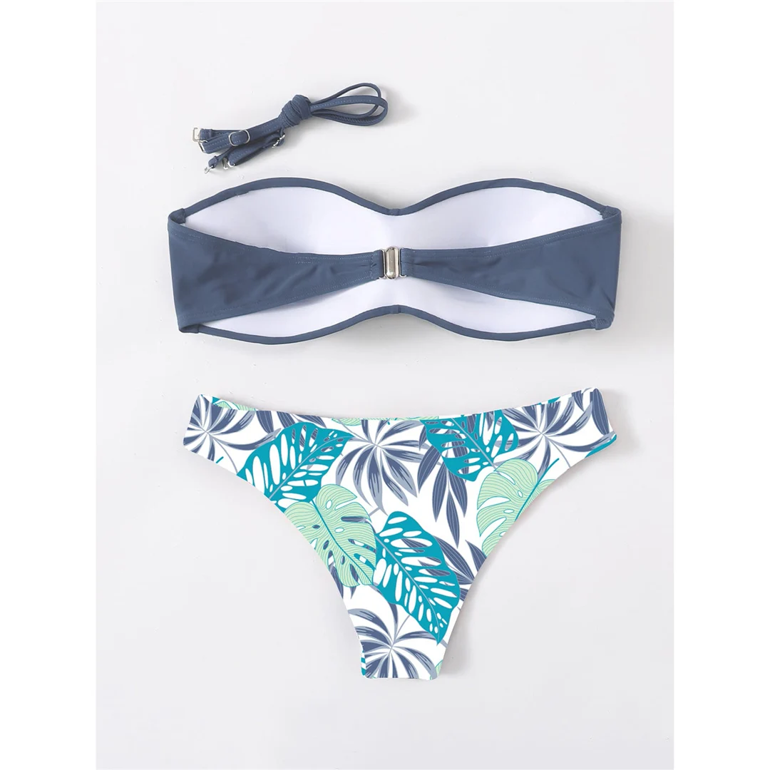 Bikini mit Blumenmuster, Push-up-Badeanzug, Damen-Badebekleidung, zweiteiliges Bikini-Set mit BH-Einlagen, Badeanzug, Badebekleidung, Modell V6296. – Detail 34