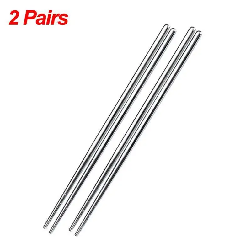 1/5/10 Pairs Chinese Chopsticks Stainless Steel Non-slip Sushi Chopstick Korean Japanese Food Metal Sticks Kitchen Tableware Set