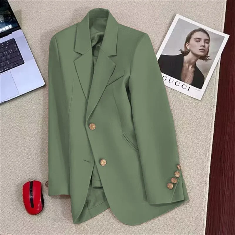 Women Suit Coat Elegant Sports Casual Blazer Korean Spring Autumn Jacket Single Breasted Long Sleeves Blazers Women\'s Clothing