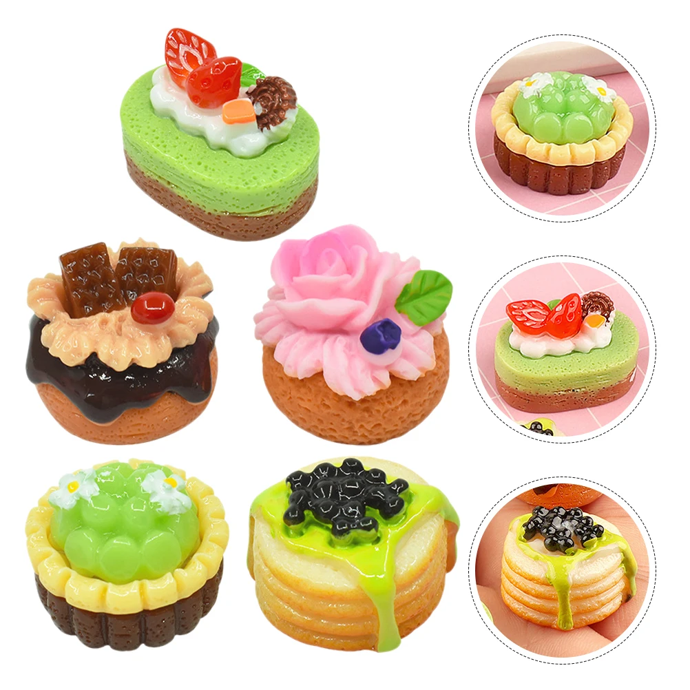 

20 Pcs Simulated Fruit Cake Cakes Miniature Dessert Accessories Resin Artificial Cupcake Fake Food