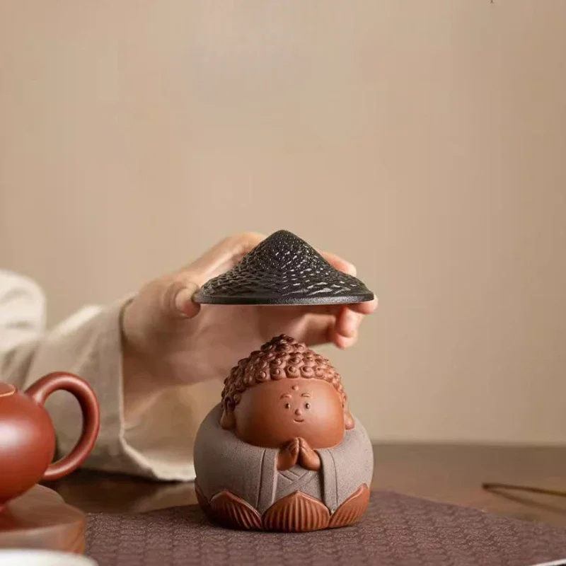 

Purple Sand Small Tathagata Tea Filter Creative Kung Fu Teaware Accessories Household Art Boutique Can Raise Tea Pet Decoration